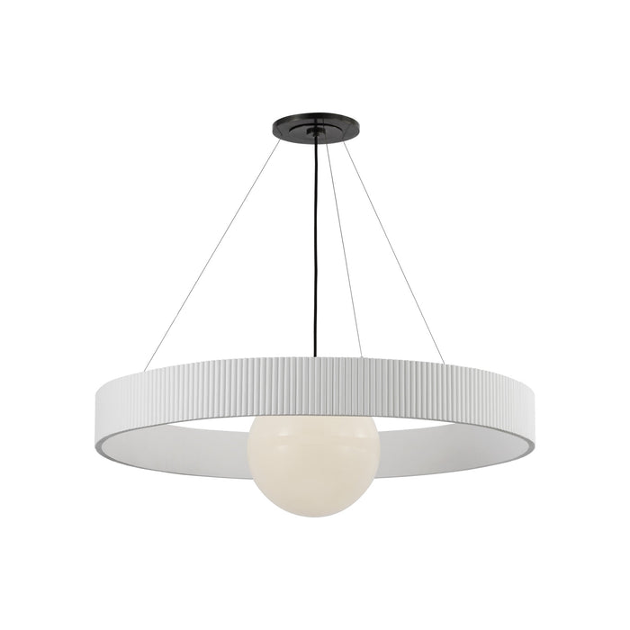 Arena Chandelier in Bronze/White Glass (Matte White/42-Inch).