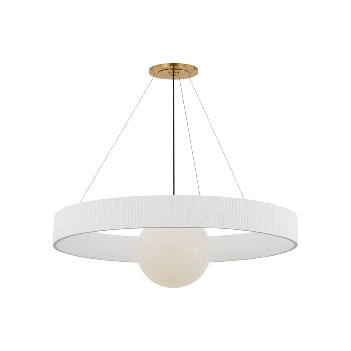 Arena Chandelier in Hand-Rubbed Antique Brass/White Glass (Matte White/42-Inch).