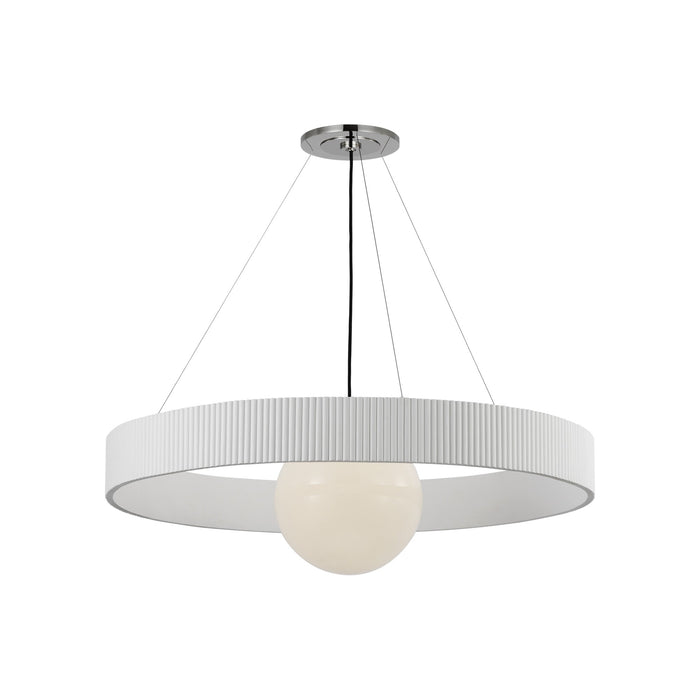 Arena Chandelier in Polished Nickel/White Glass (Matte White/42-Inch).