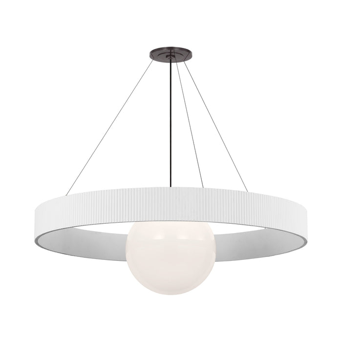 Arena Chandelier in Bronze/White Glass (Matte White/53-Inch).