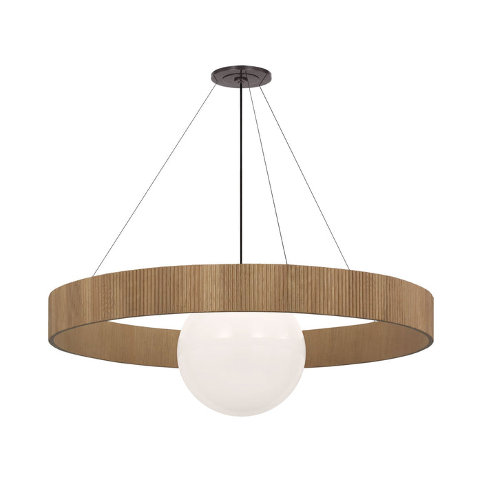 Arena Chandelier in Bronze/White Glass (Natural Oak/53-Inch).