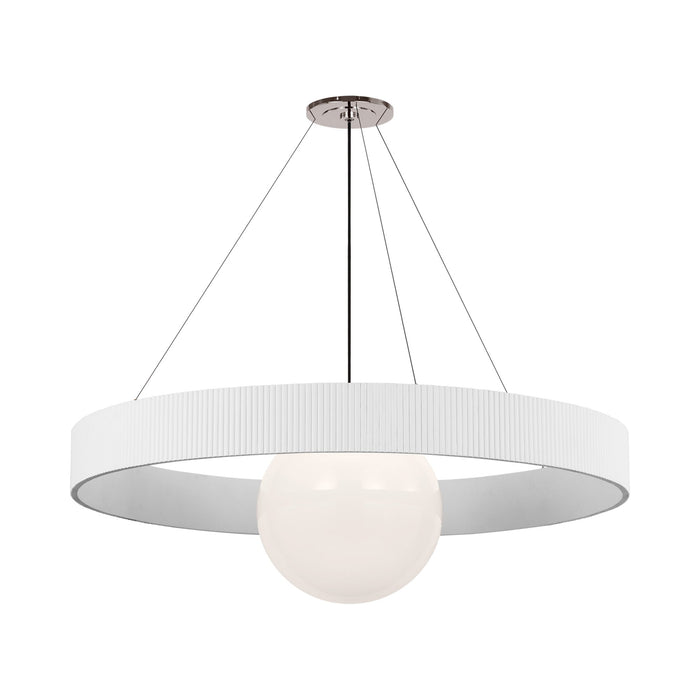 Arena Chandelier in Polished Nickel/White Glass (Matte White/53-Inch).