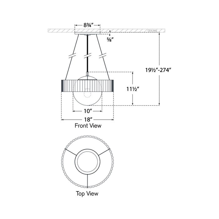 Arena Chandelier - line drawing.