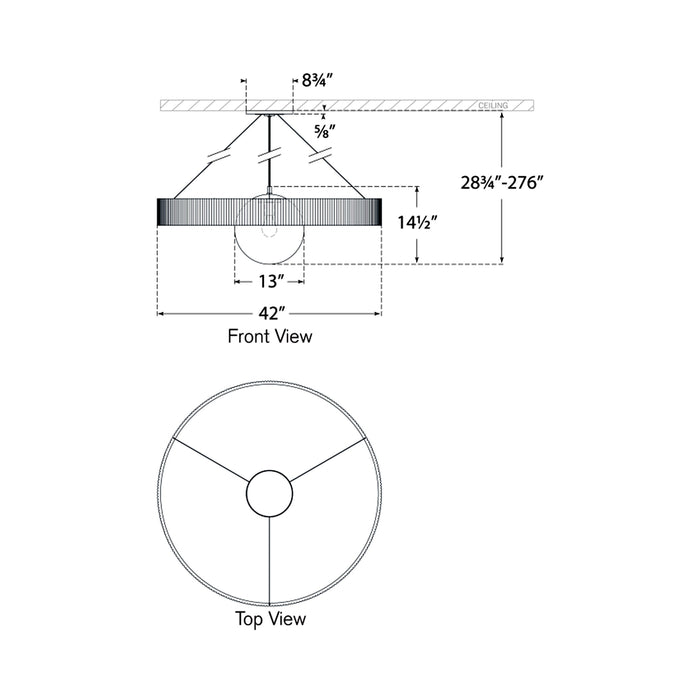 Arena Chandelier - line drawing.