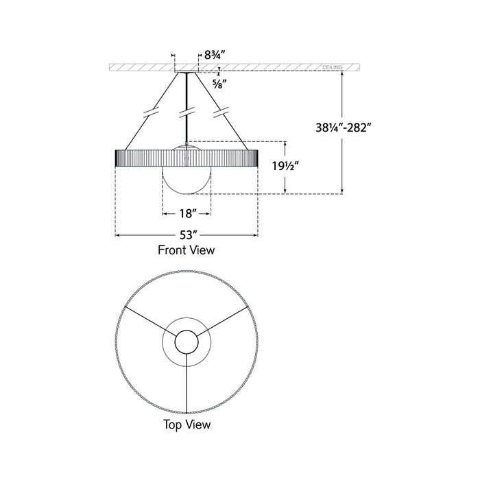 Arena Chandelier - line drawing.