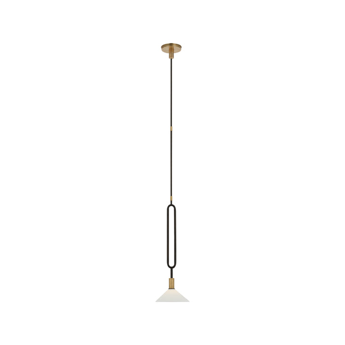 Argo Pendant Light in Warm Iron/Antique Brass (8-Inch).