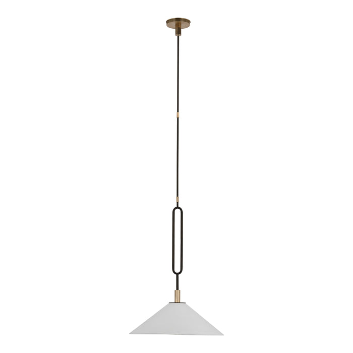 Argo Pendant Light in Warm Iron/Antique Brass (19-Inch).