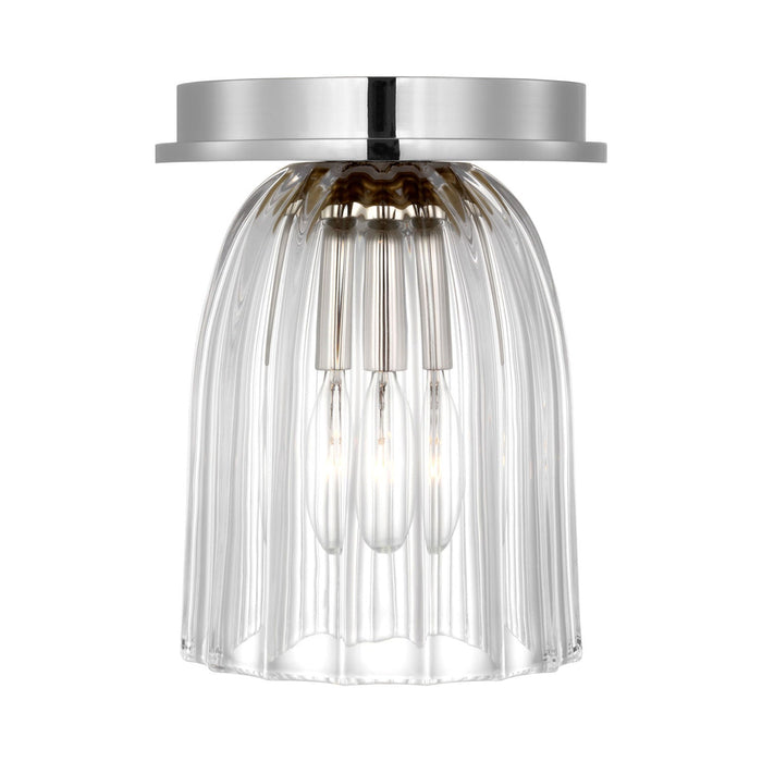 Asalea Flush Mount Ceiling Light in Polished Nickel (6.5-Inch).