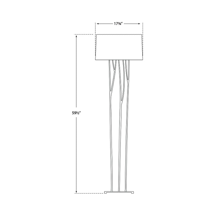 Aspen Floor Lamp - line drawing.