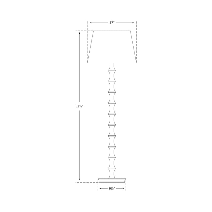 Bamboo Floor Lamp - line drawing.