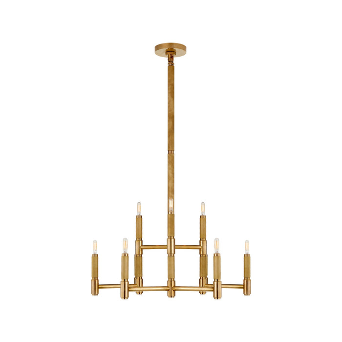 Barrett Chandelier in Natural Brass (Medium/No Shade).