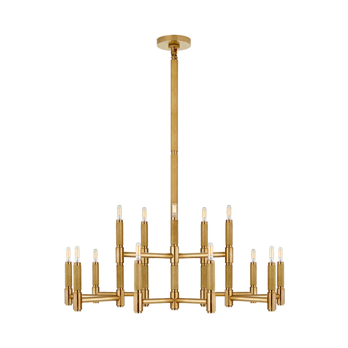 Barrett Chandelier in Natural Brass (Large/No Shade).