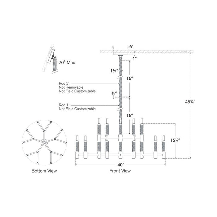 Barrett Chandelier - line drawing.