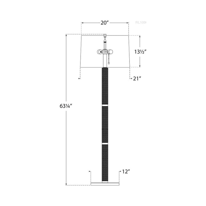 Barrett Floor Lamp - line drawing.