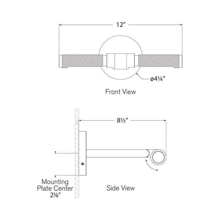 Barrett LED Picture Light - line drawing.