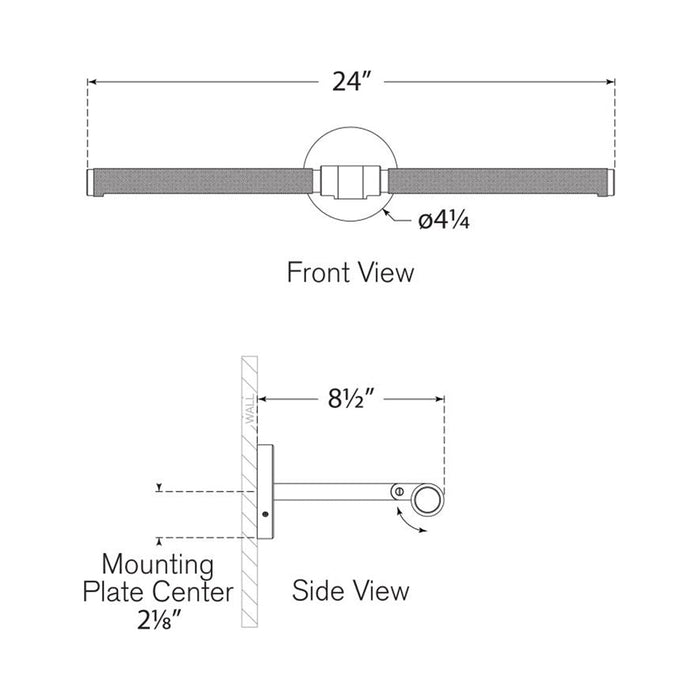 Barrett LED Picture Light - line drawing.