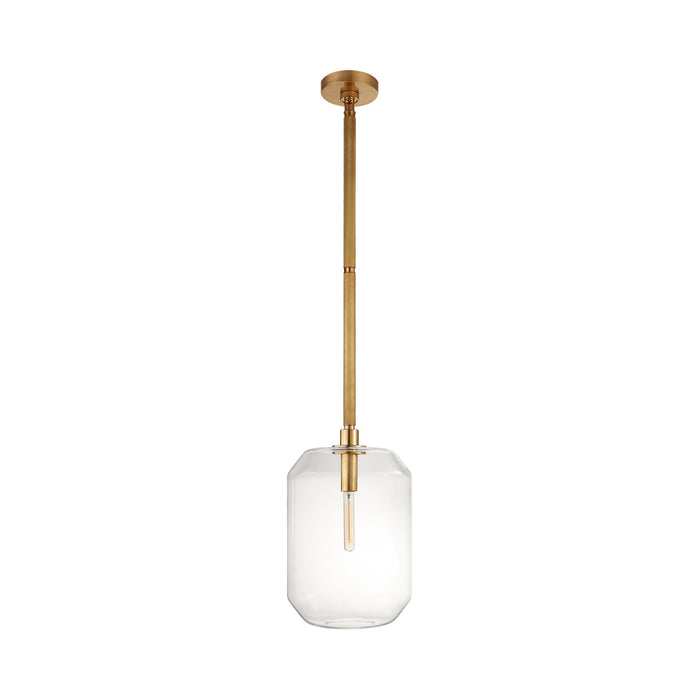 Barrett Pendant Light in Natural Brass.