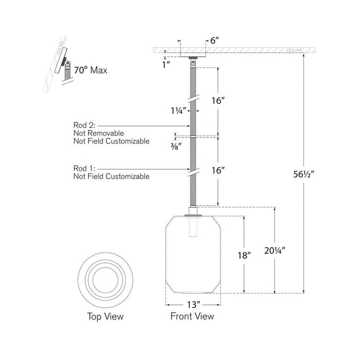 Barrett Pendant Light - line drawing.