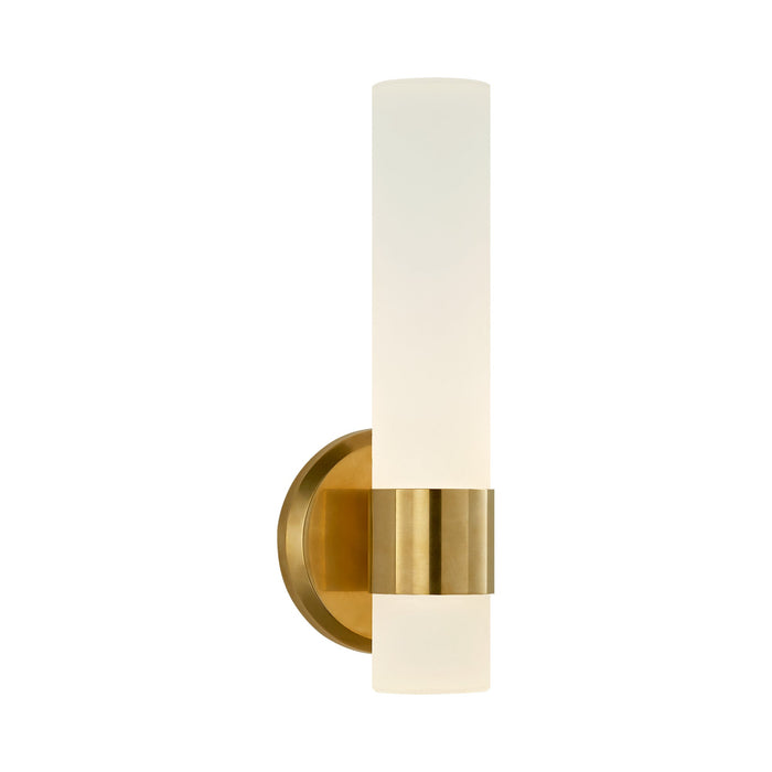 Barton LED Bath Wall Light in Natural Brass.