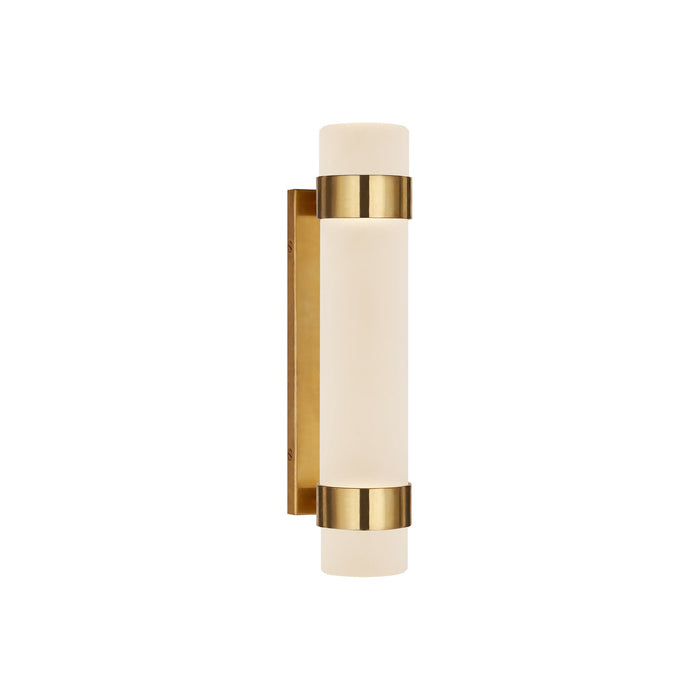 Barton Vertical LED Bath Wall Light in Natural Brass (Small).