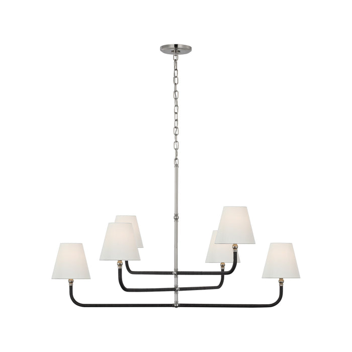 Basden Chandelier in Polished Nickel/Black Rattan (X-Large).