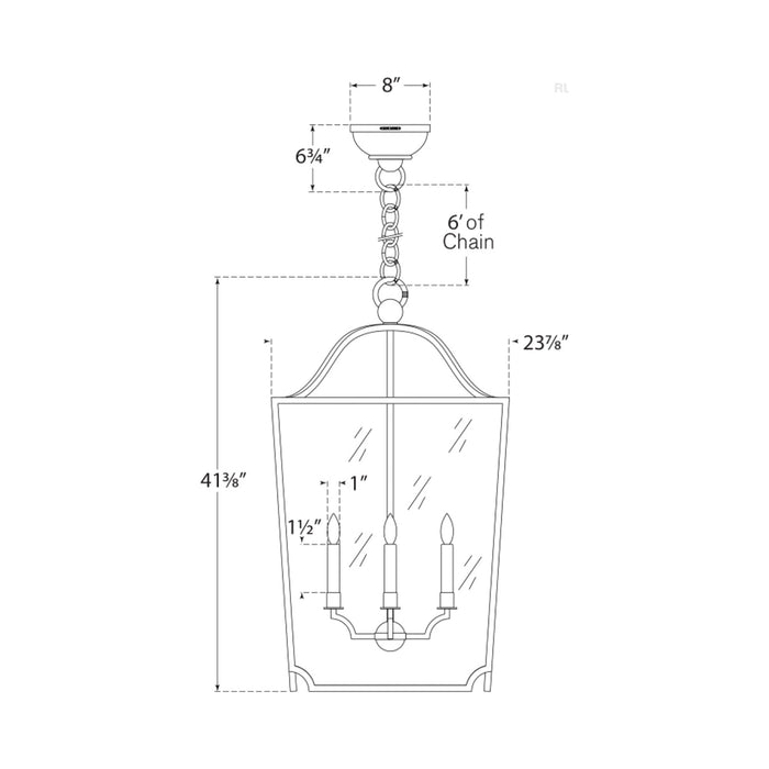 Beatrice Pendant Light - line drawing.