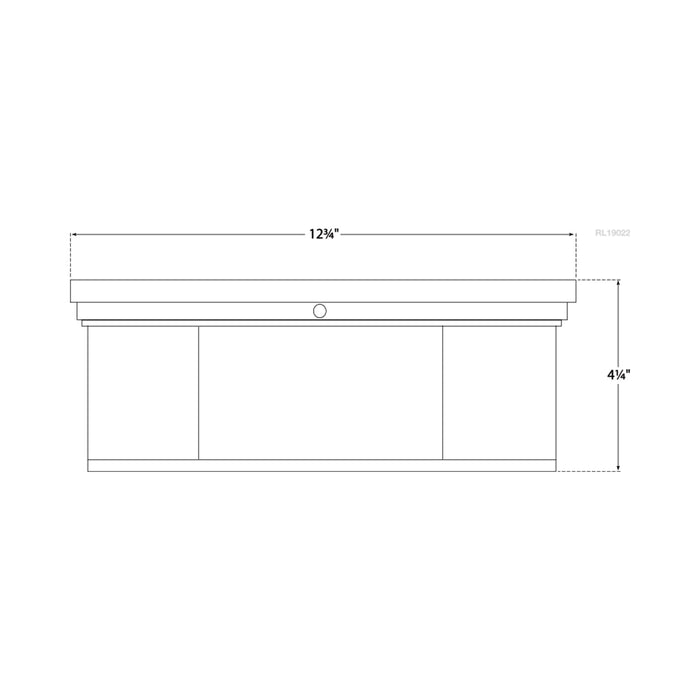 Berling Flush Mount Ceiling Light - line drawing.