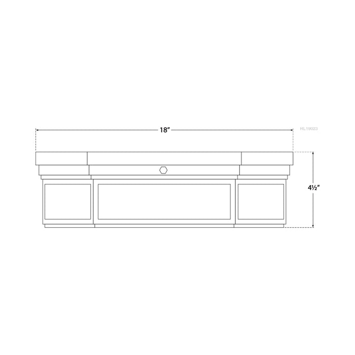 Berling Flush Mount Ceiling Light - line drawing.