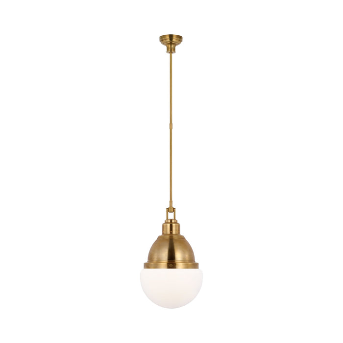 Bernard Pendant Light in Hand-Rubbed Antique Brass.