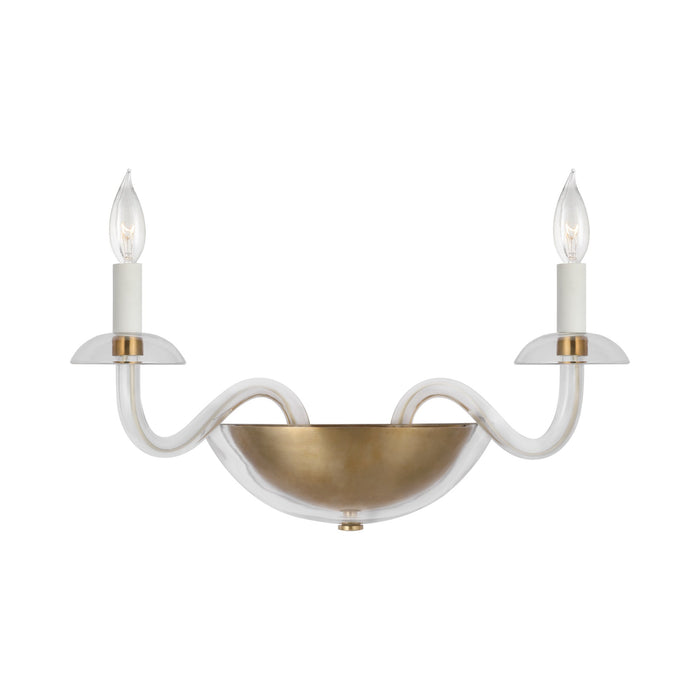 Brigitte Wall Light in Clear Glass/Hand-Rubbed Antique Brass.