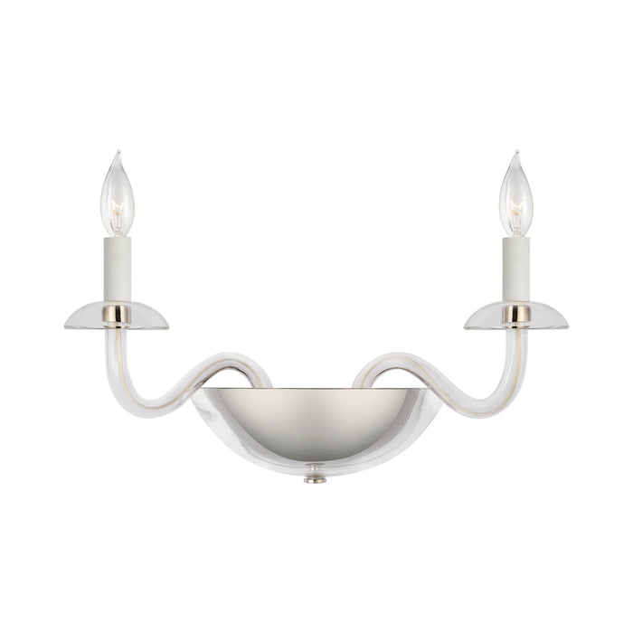 Brigitte Wall Light in Clear Glass/Polished Nickel.