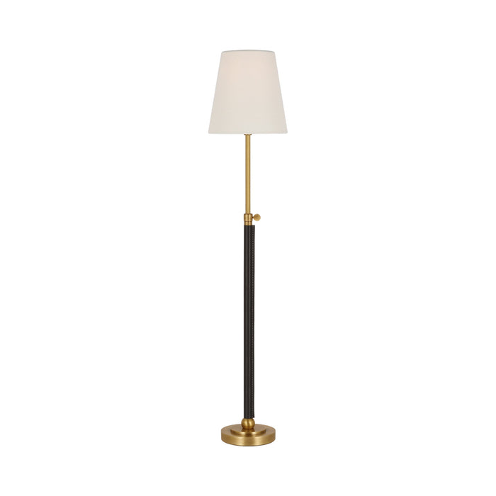 Bryant Table Lamp in Hand-Rubbed Antique Brass/Chocolate Leather/Wrapped (6-Inch).