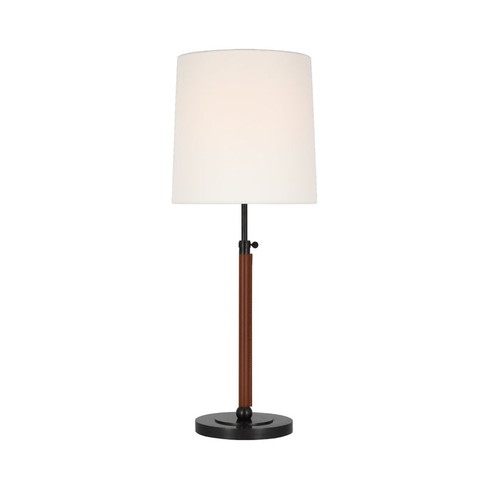 Bryant Table Lamp in Bronze/Saddle Leather/Wrapped (12-Inch).