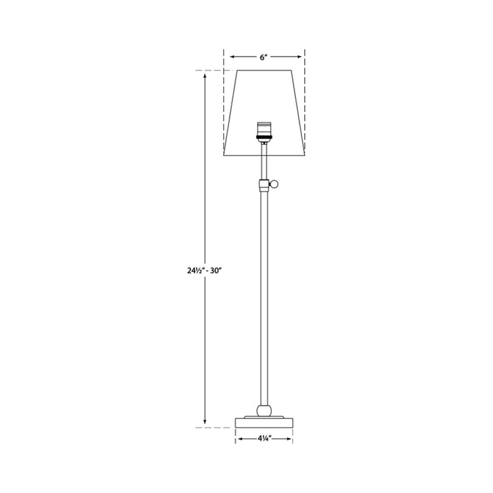 Bryant Table Lamp - line drawing.