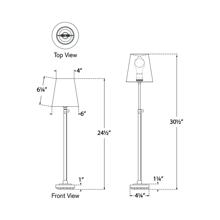 Bryant Table Lamp - line drawing.