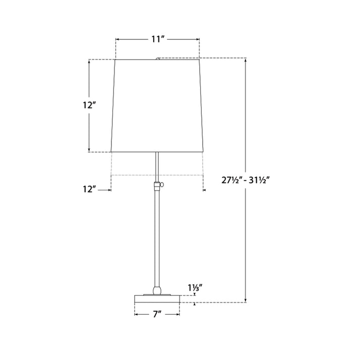 Bryant Table Lamp - line drawing.