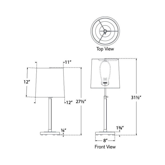 Bryant Table Lamp - line drawing.