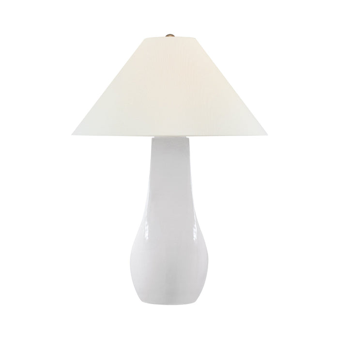 Cabazon Table Lamp in Glossy White Crackle (29.75-Inch).