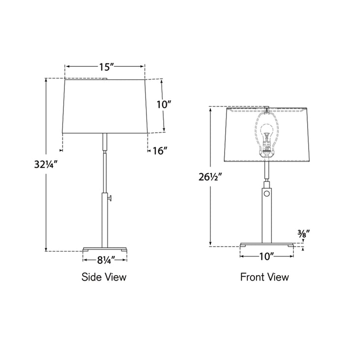 Cadmus Table Lamp - line drawing.