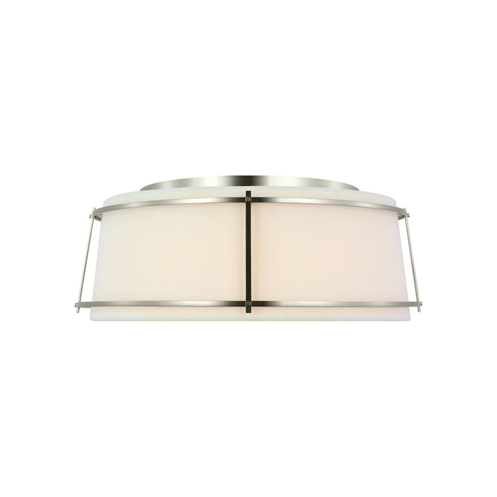 Callaway LED Flush Mount Ceiling Light in Polished Nickel (17.25-Inch).