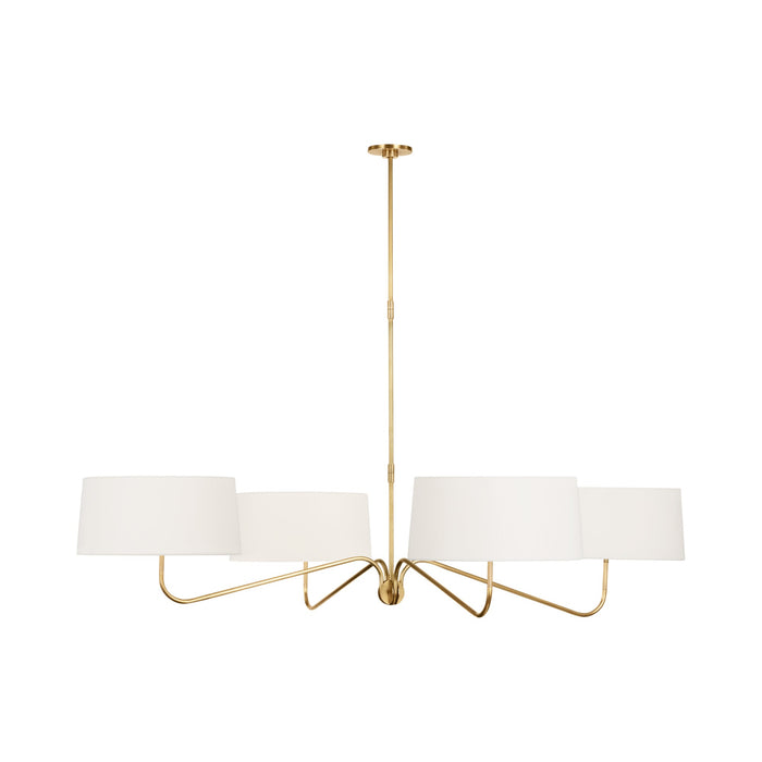 Canto Chandelier in Hand-Rubbed Antique Brass.
