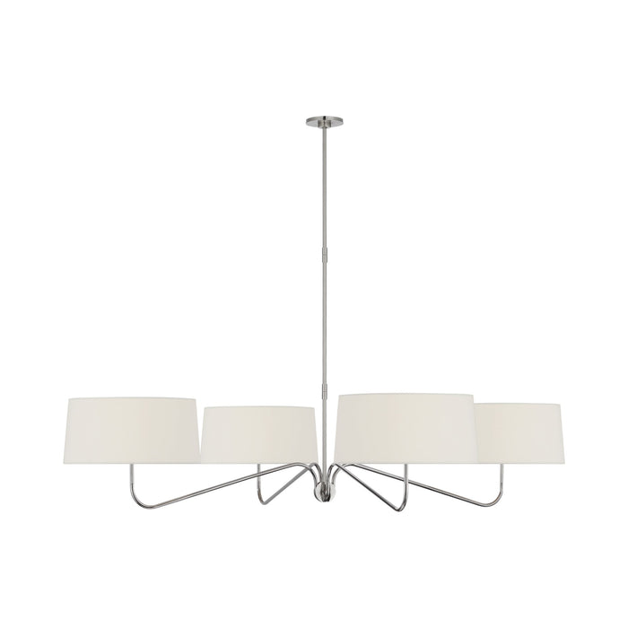 Canto Chandelier in Polished Nickel.