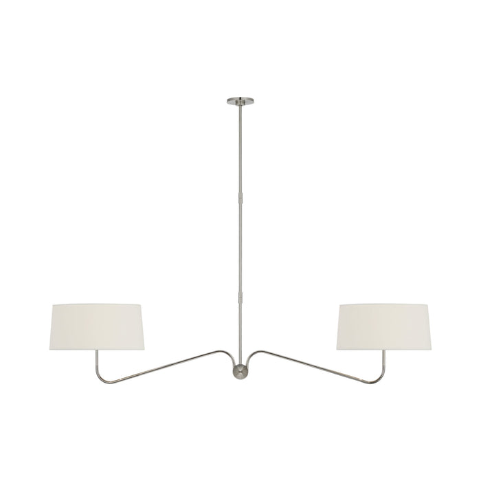Canto Linear Chandelier in Polished Nickel.