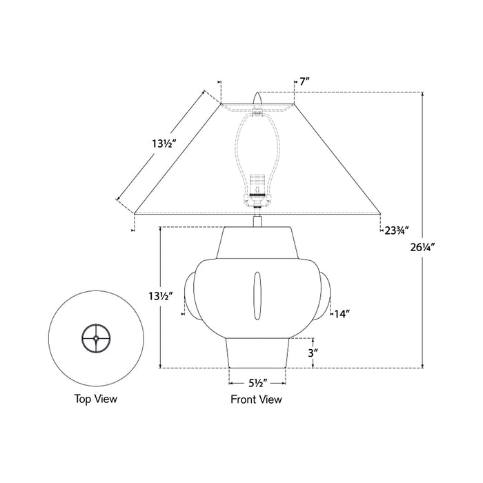 Cap-Ferrat Table Lamp - line drawing.