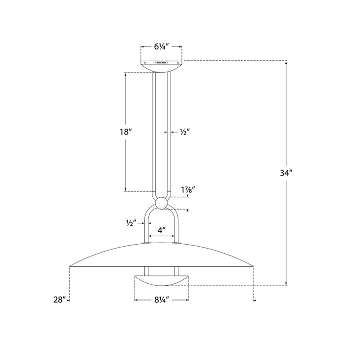 Cara LED Pendant Light - line drawing.