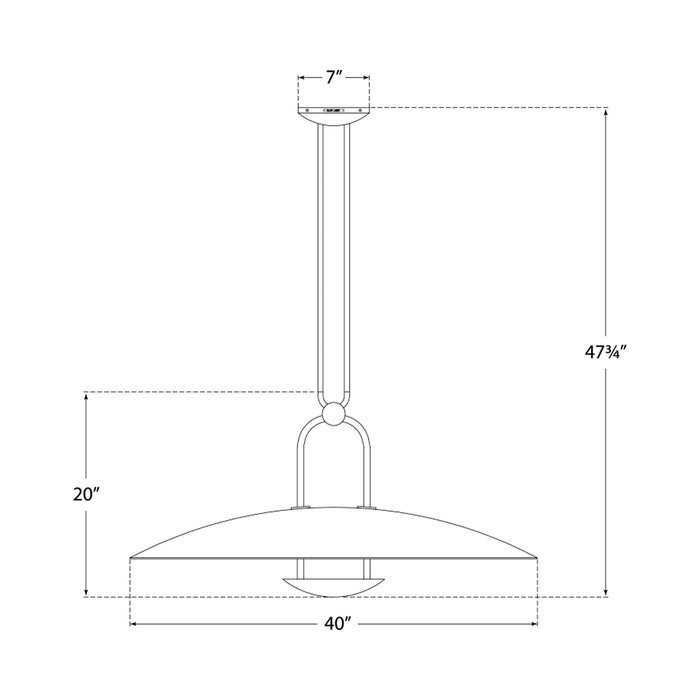 Cara LED Pendant Light - line drawing.