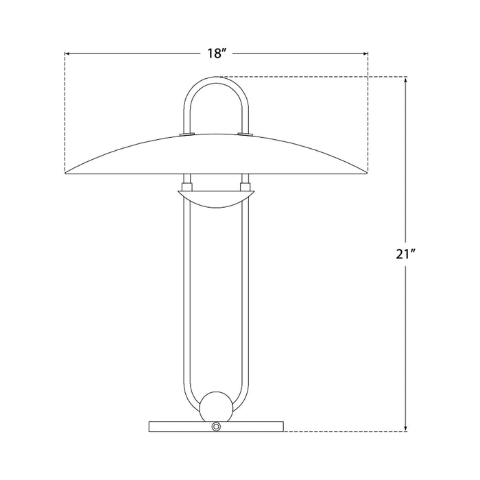 Cara LED Table Lamp - line drawing.