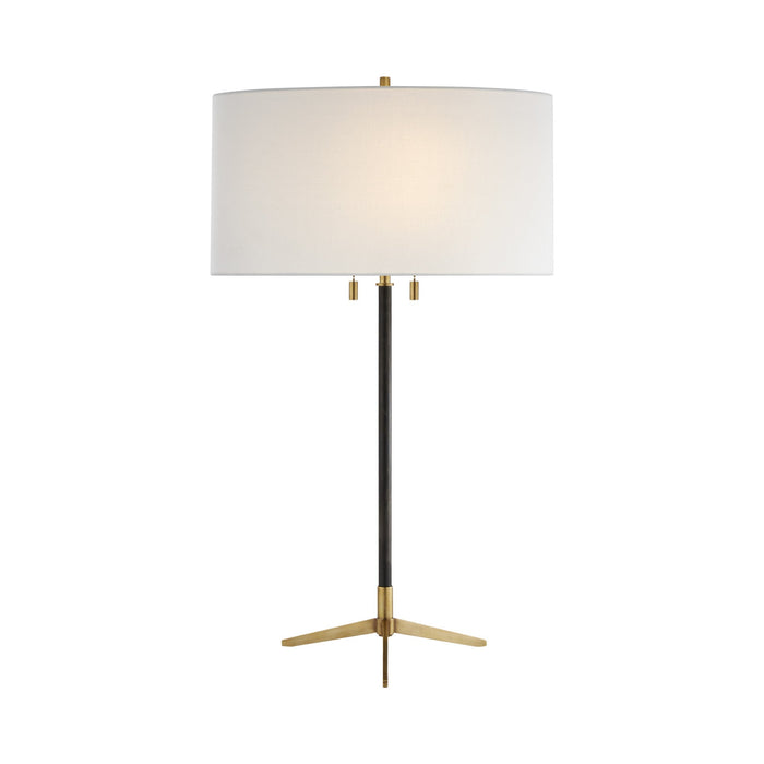 Caron Table Lamp in Bronze with Antique Brass.