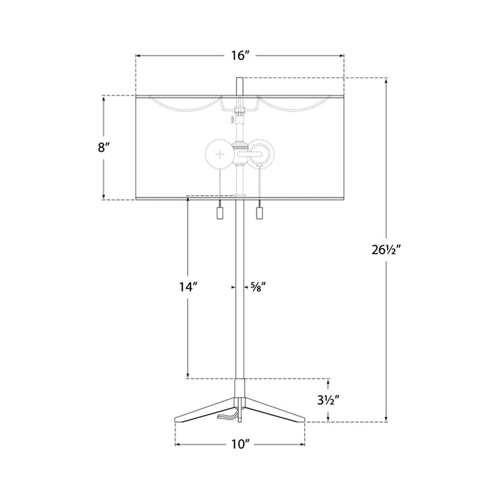 Caron Table Lamp - line drawing.