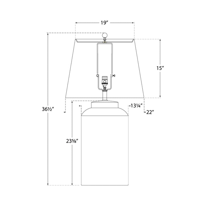 Carter Table Lamp - line drawing.